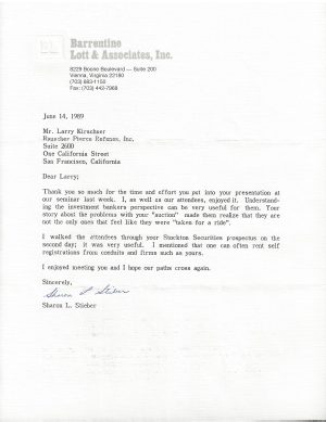 Letter from Barrentine Lott & Associates document preview